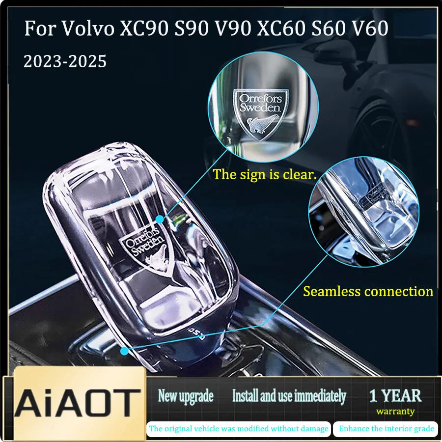 

For Volvo XC90 S90 V90 XC60 S60 V60 Crystal Gear Shift Knob Crystal Shift Handle Car Accessories Illuminated Gearbox Handle