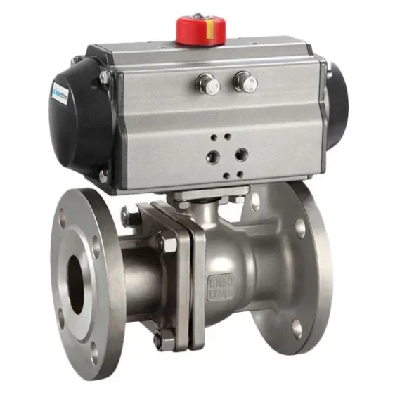 High pressure pneumatic actuator dn80 ss304 pneumatic 3-way ansi class 150 #flange ball valve price