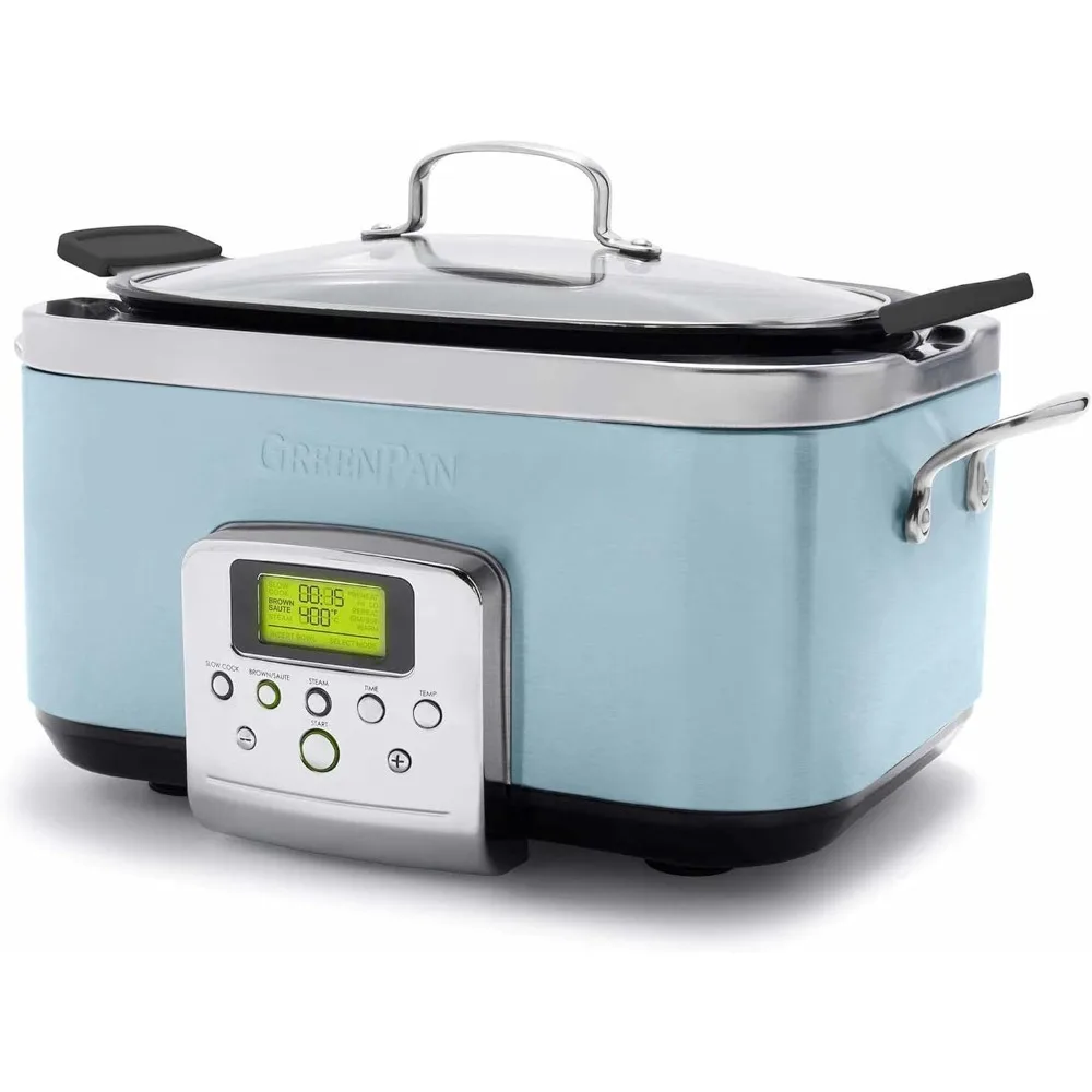 

8-in-1 Programmable 6QT Electric Slow Cooker, Dishwasher Safe Lid & Removable Crock, PFAS-Free Ceramic Nonstick Multi-Cooker