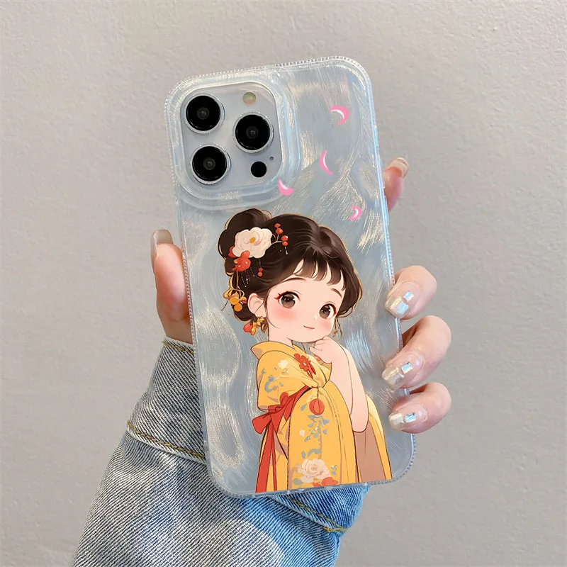 

Chinese Ancient Style Girl Phone Case For Samsung Galaxy A55 A35 A53 A33 A54 A34 A15 A16 S25 S24 S23 S22 S21 Ultra Plus FE Cases