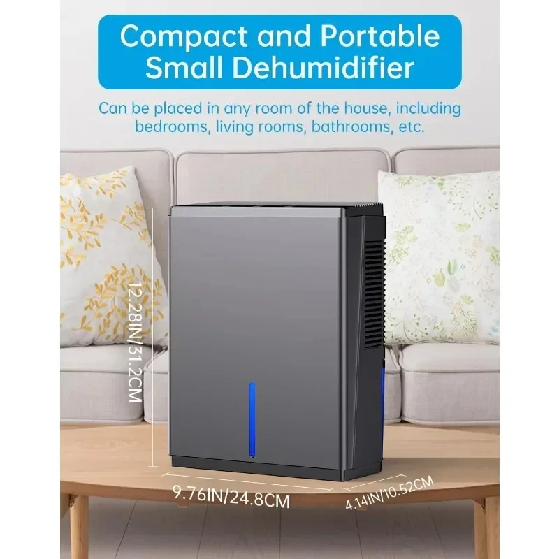 Dehumidifier Small for Bedroom, Bathroom, RV, Closet, Double Semiconductor Silent with Drain Hose Automatic Shutoff