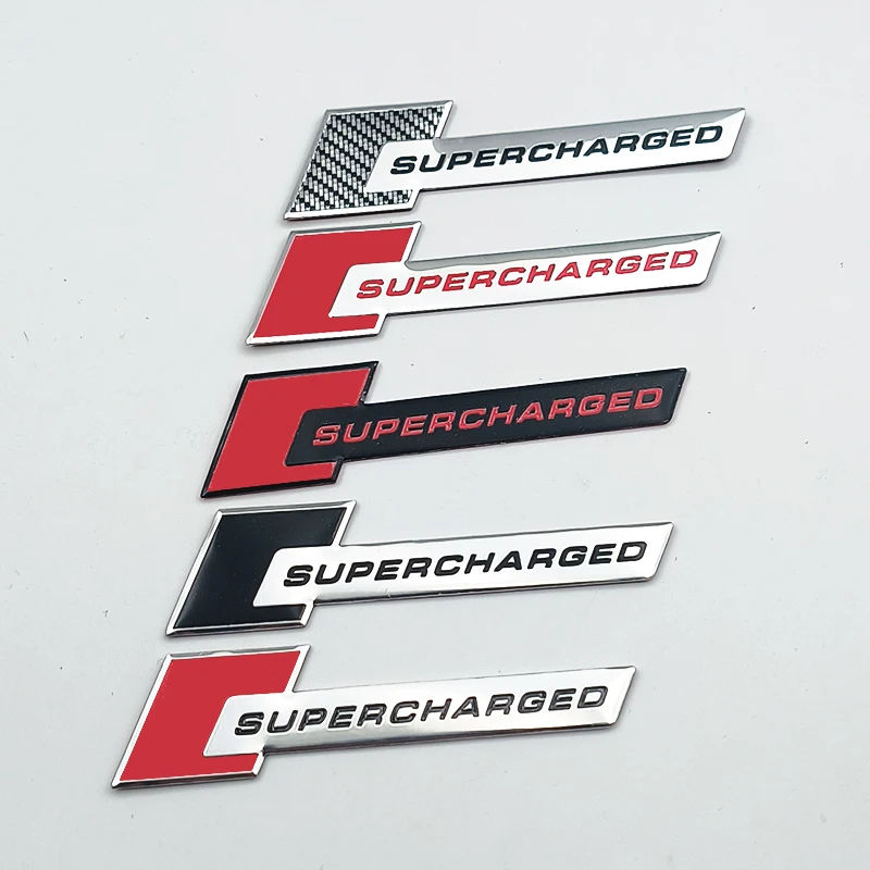 3D Aluminum Logo Supercharged Emblem Car Rear Trunk Fender Badge Stickers Decal For A3 A4 A5 A6 A7 A8 Q3 Q5 Q7 Accessories