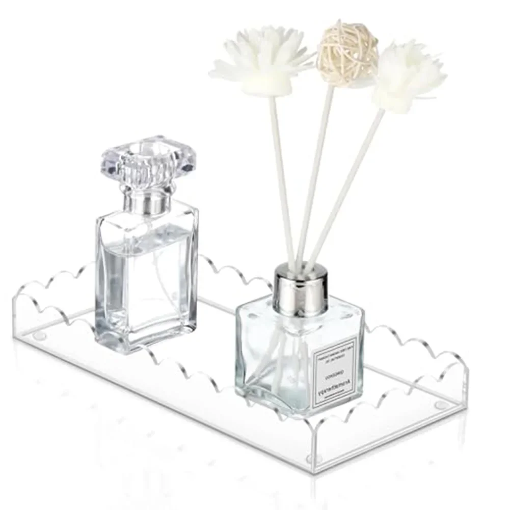 Perfume Display Makeup Organizer Easy To Clean Fan-shaped Scalloped Edge Premium Acrylic Scratch-resistant Finish