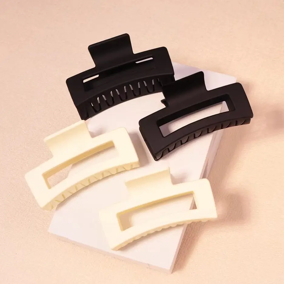 

Solid color square hair clip, women's claw clip, fashionable hair accessory gift Special for Real Hair Wigs