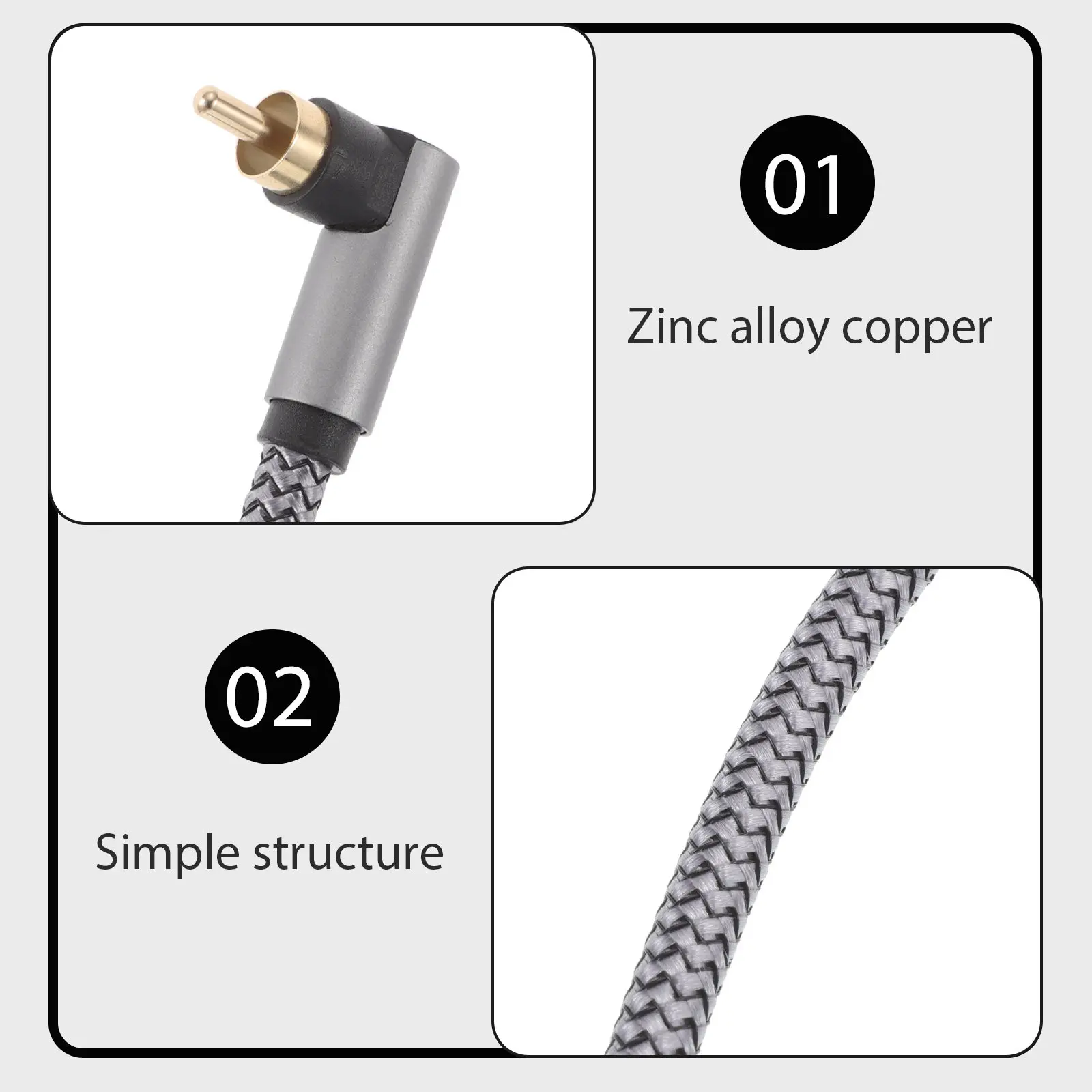 5M Dual Shielded Audio Coaxial Cable Hifi Digital Cable Gold Plated Connector Compatible with Amplifiers