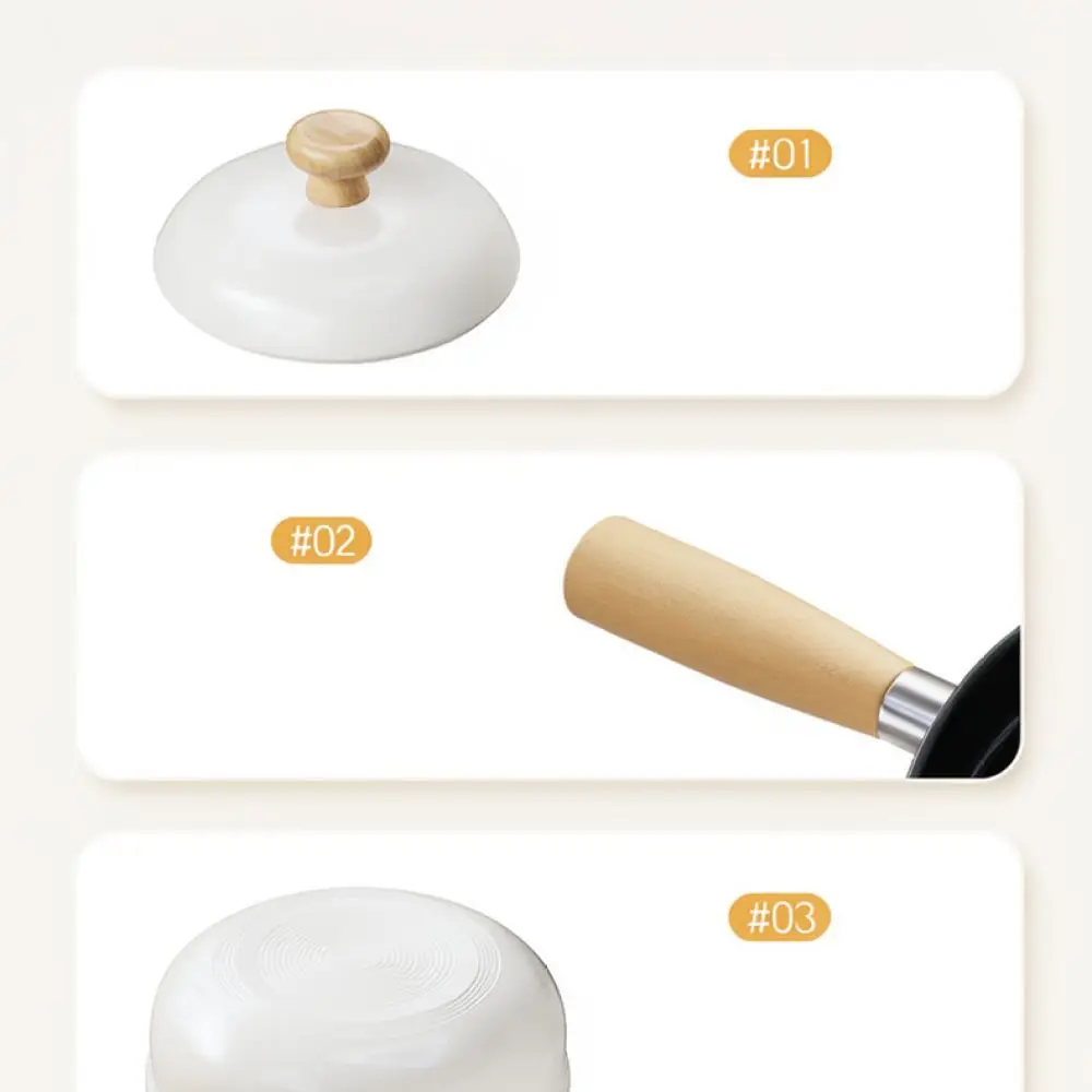Nonstick Enamel Sauce Pot Mini Cooking Vessel Multifunctional Kitchenware For Heating Milk Stewing Soup Versatile Induction Hob