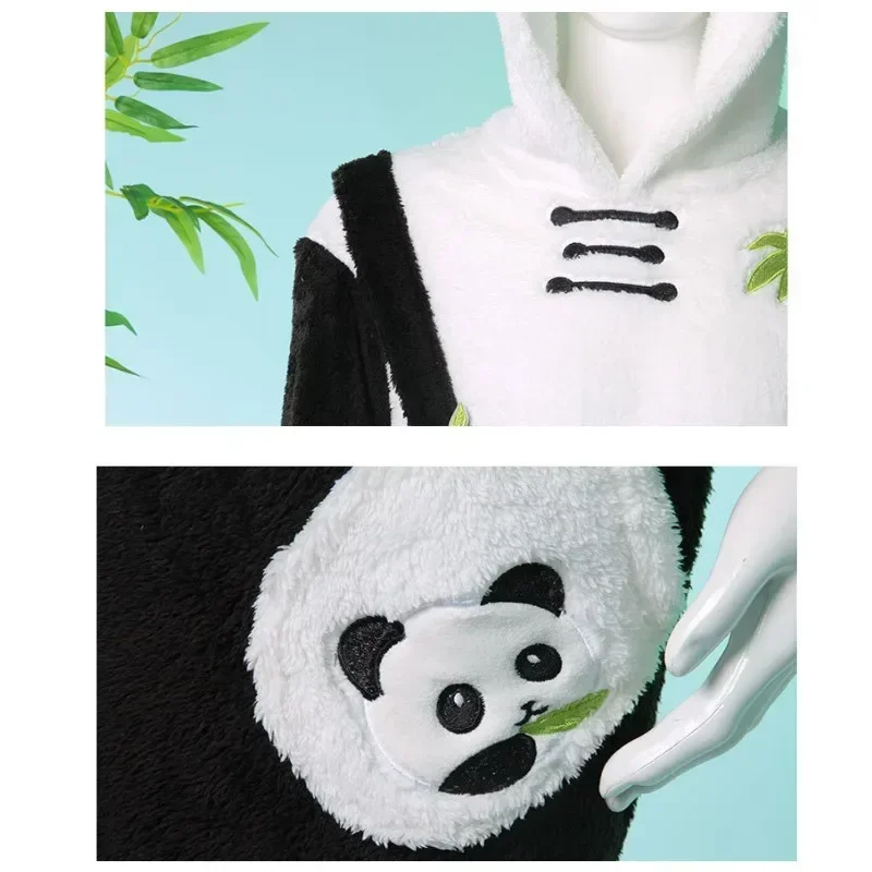 Seiya Rafayel بيجامة من القطيفة زي الباندا زي حفلة عيد الميلاد للنساء والرجال أزياء الحب والمساحة العميقة التأثيرية 2025 الساخن