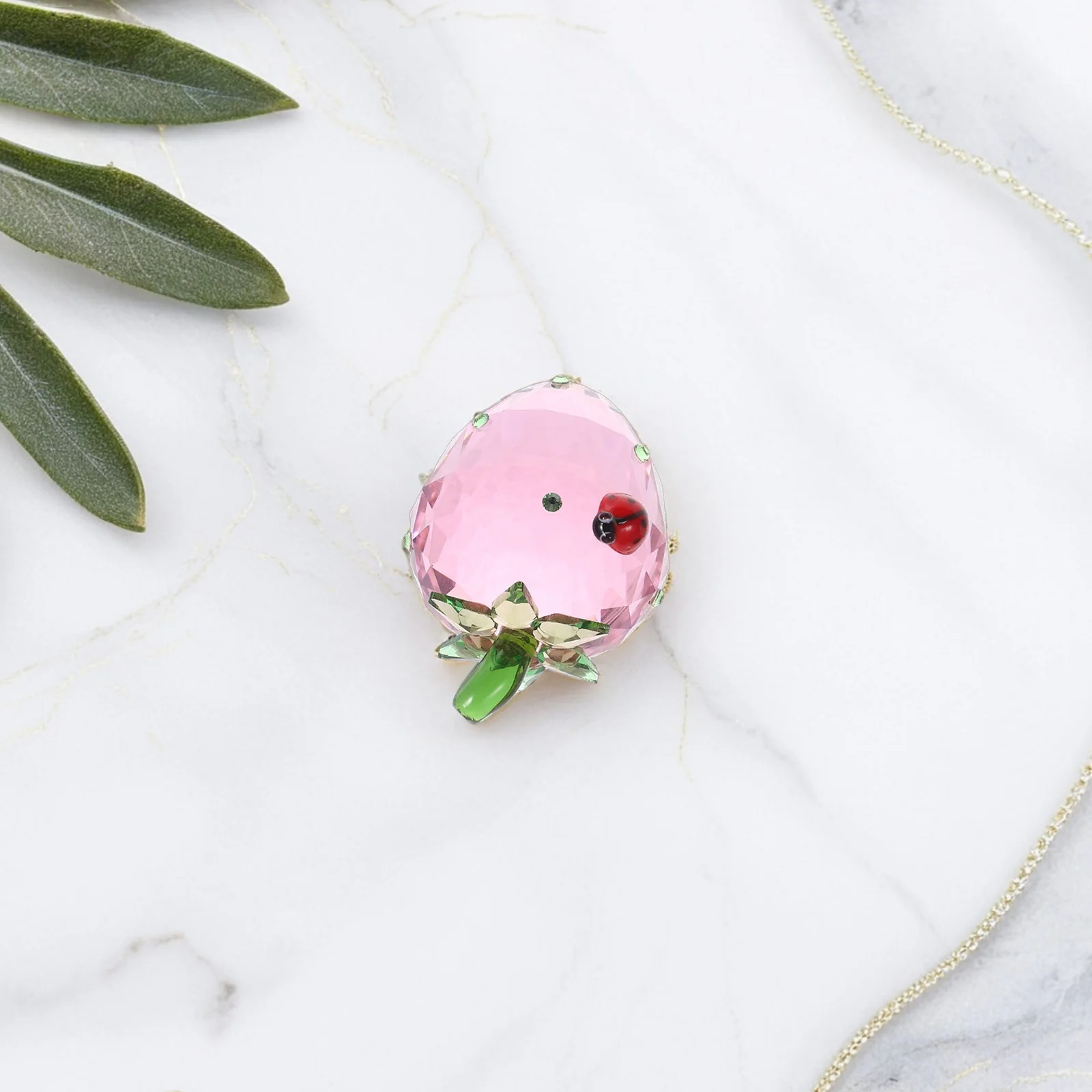 كريستال الفراولة منضدية الديكور تصميم نابض بالحياة حجم صغير فكرة هدية إبداعية براعة رائعة لهجة المنزل #3