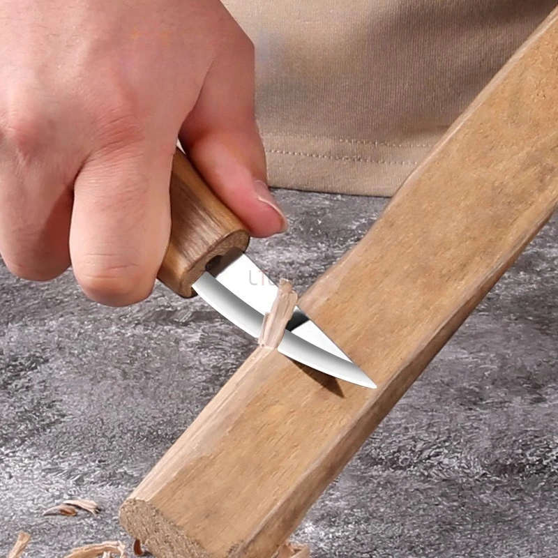 Wooden Carving Knife Smooth and Durable Handmade Wooden Carving Set Finely Trimmed Wood, Hardwood Peach Wood Versatile Art Tool