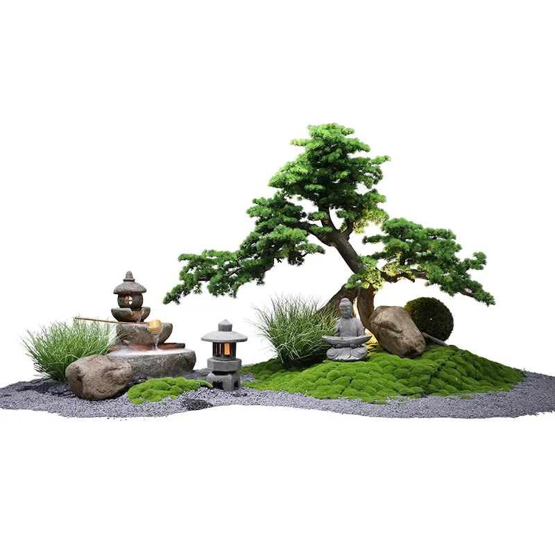 Simulation welcome pine new Chinese style indoor dry landscape decoration