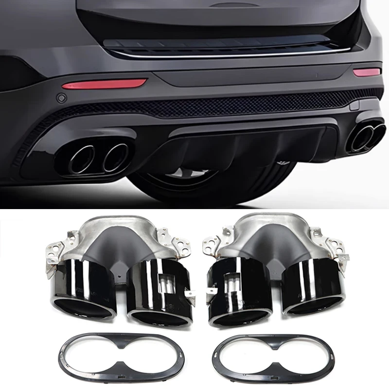 For Mercedes-Benz GLB180 GLB200 GLB220 Car Stainless Steel Rear Exhaust Pipe Upgrade GLB A35 Bumper Four Outlet Muffler Tailpipe