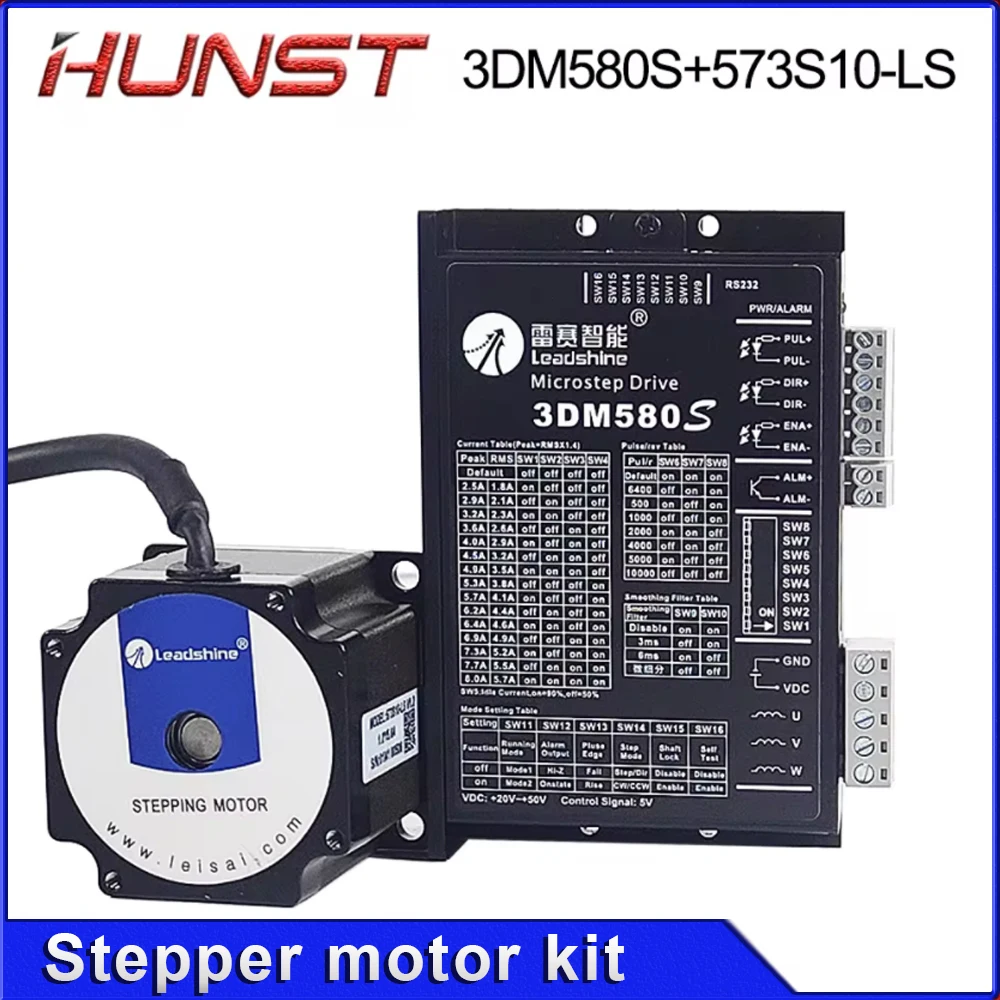 

HUNST Leadshine Stepper Motor Driver Kit 3 Phase Stepper Motor 573S Series + 3DM580S for CNC Router Engraving Milling Machine