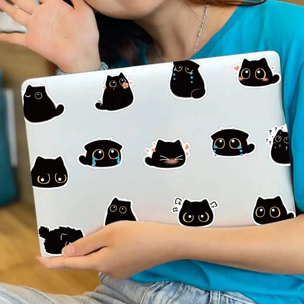 40pcs Funny Black Cat Kawaii Black  Stickers Gift Notebook Luggage Motorcycle Laptop Refrigerator Decals Graffiti Sticker