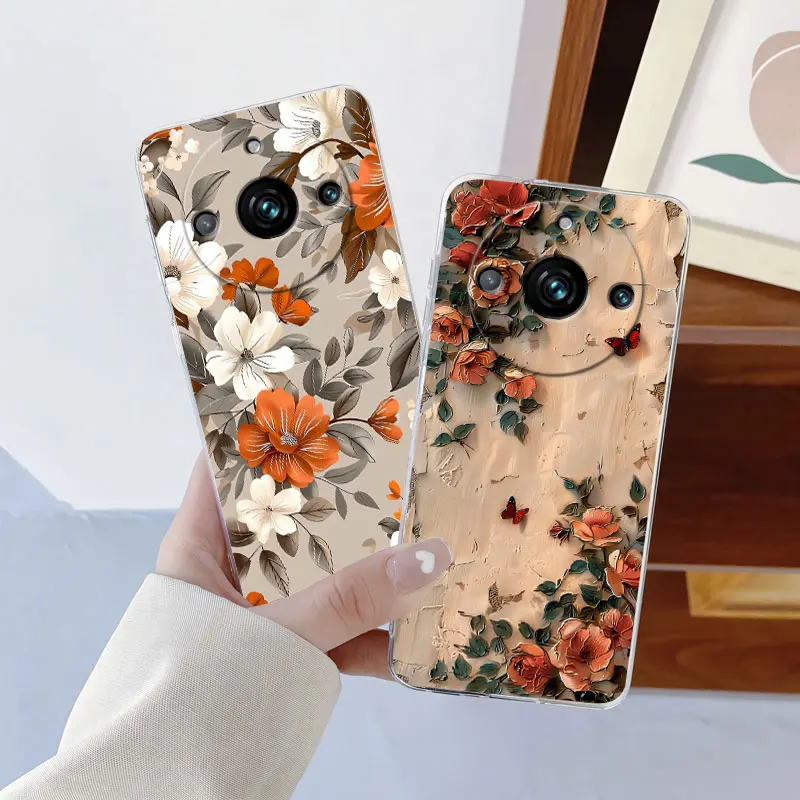 For Realme 11 5G 11 10 Pro Plus Case Luxury Phone Case For Realme10 4G 11 Pro 5G Flower Clear Soft Silicone TPU Protective Cover