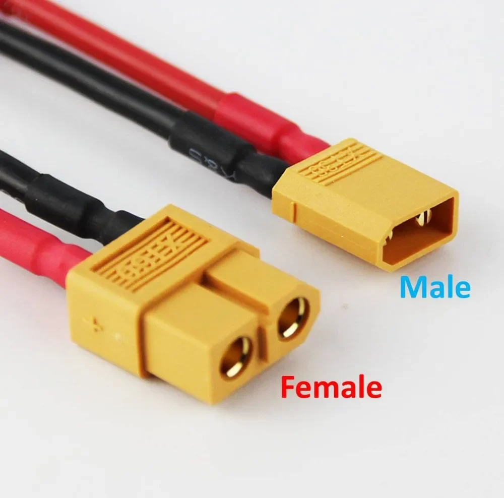 1pc XT60 to XT30/XT60 Male Female Soft 16awg Silicone plug Connector Adapter cable for FPV RC Lipo Battery ESC Motor Drone