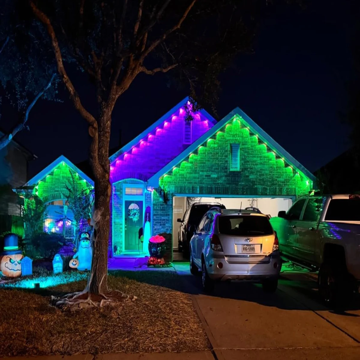 300FT Permanent Outdoor Eaves Light Intelligent RGB CW 180 LED Eaves Light IP67 Waterproof Suitable For Christmas Parties