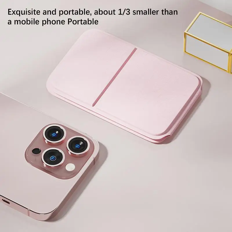 Foldable Travel Mirror Crystal Clear Reflection Outdoor Travel Desktop Makeup Mirror No Distortion Handheld Makeup Pocket Mirror