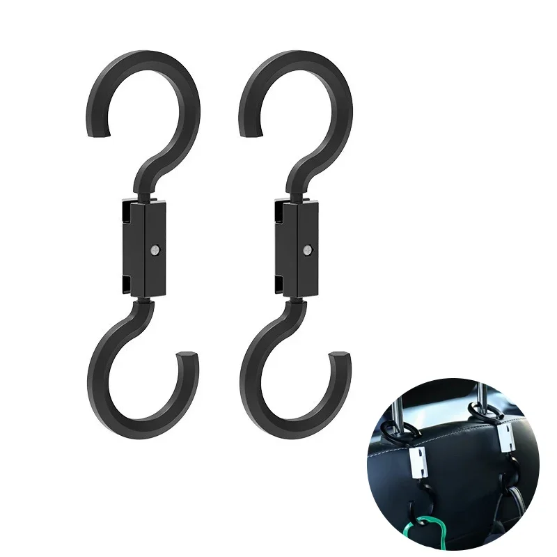 

2Pcs Universal Adjustment Car Seat Hook S-shape ABS Vehicle Back Seat Hooks Bag Organizer Holder Car Accessories Interior