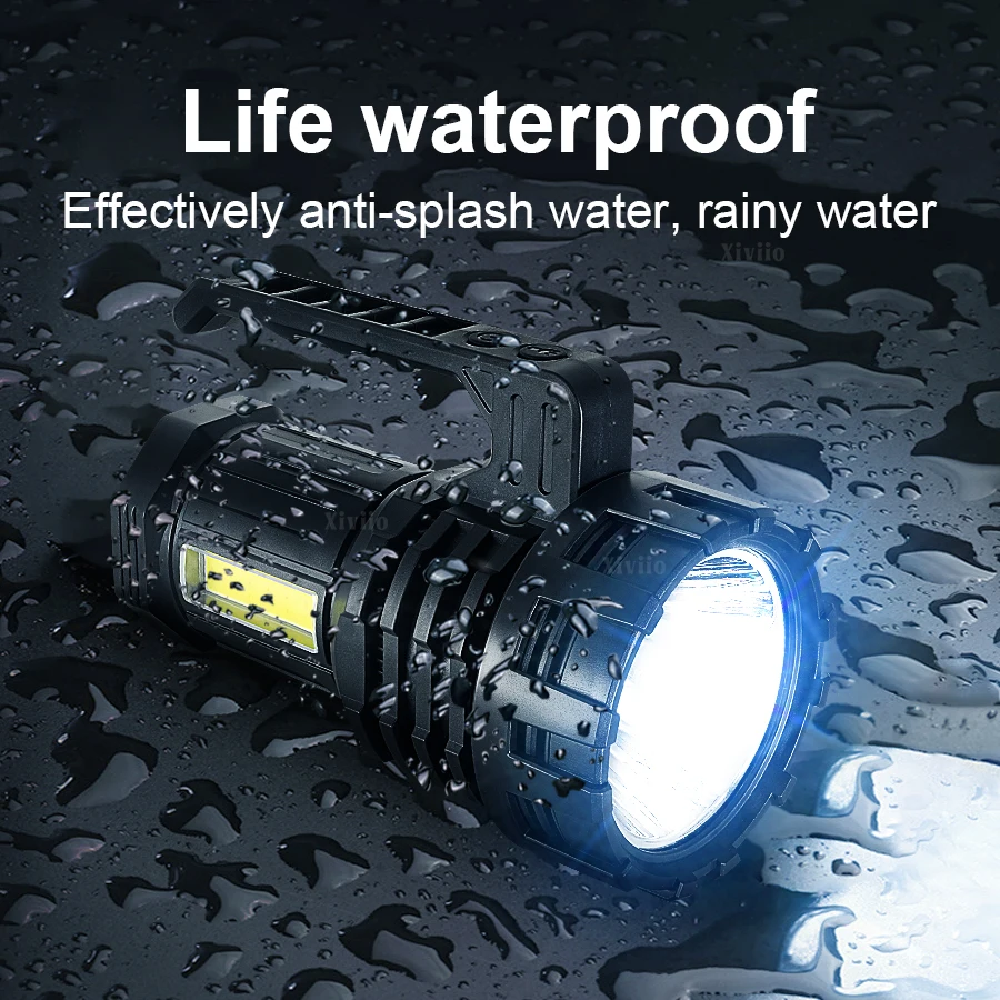 10000LM 충전식 고전력 Led 손전등 매우 긴 조명 거리 램프 서치 밝고 강력한 랜턴 횃불
