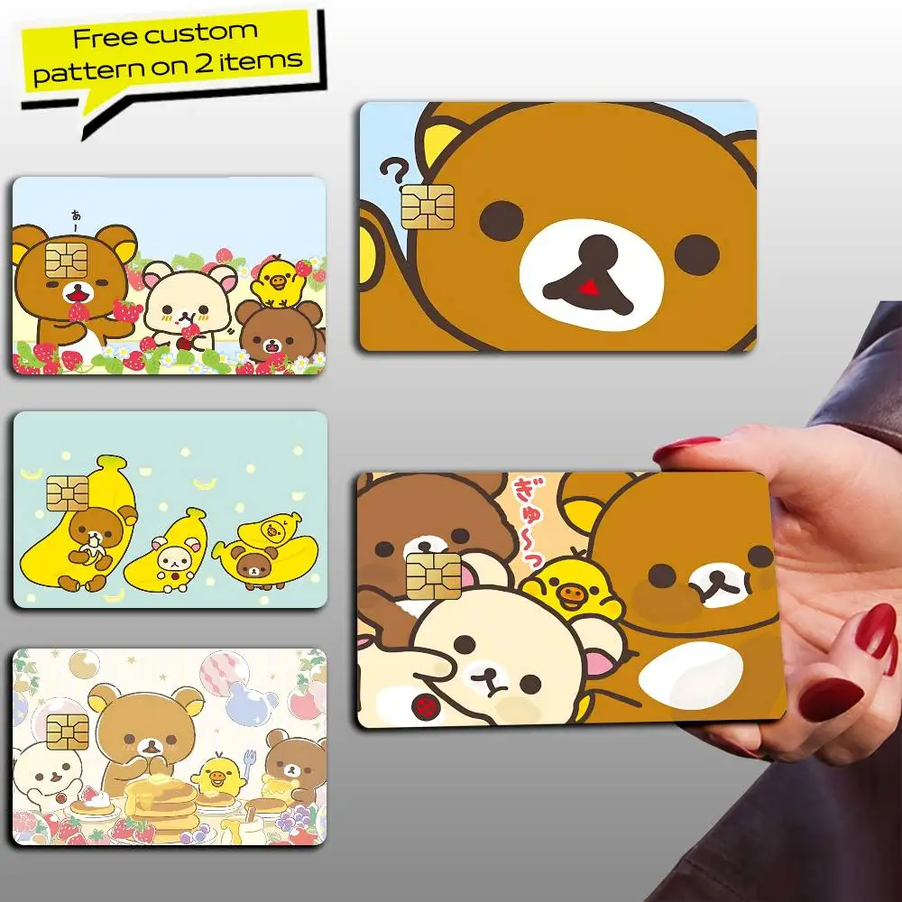Cartoon R-Rilakkuma Cute Design Card Stickers for Bank Access Protective Waterproof Film Cover Sticker Gift