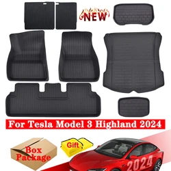 Tappetini 3D per Tesla Model 3 Highland 2024, All Weather Waterproof LHD XPE anteriore posteriore tronco Cargo Liner Mat accessori