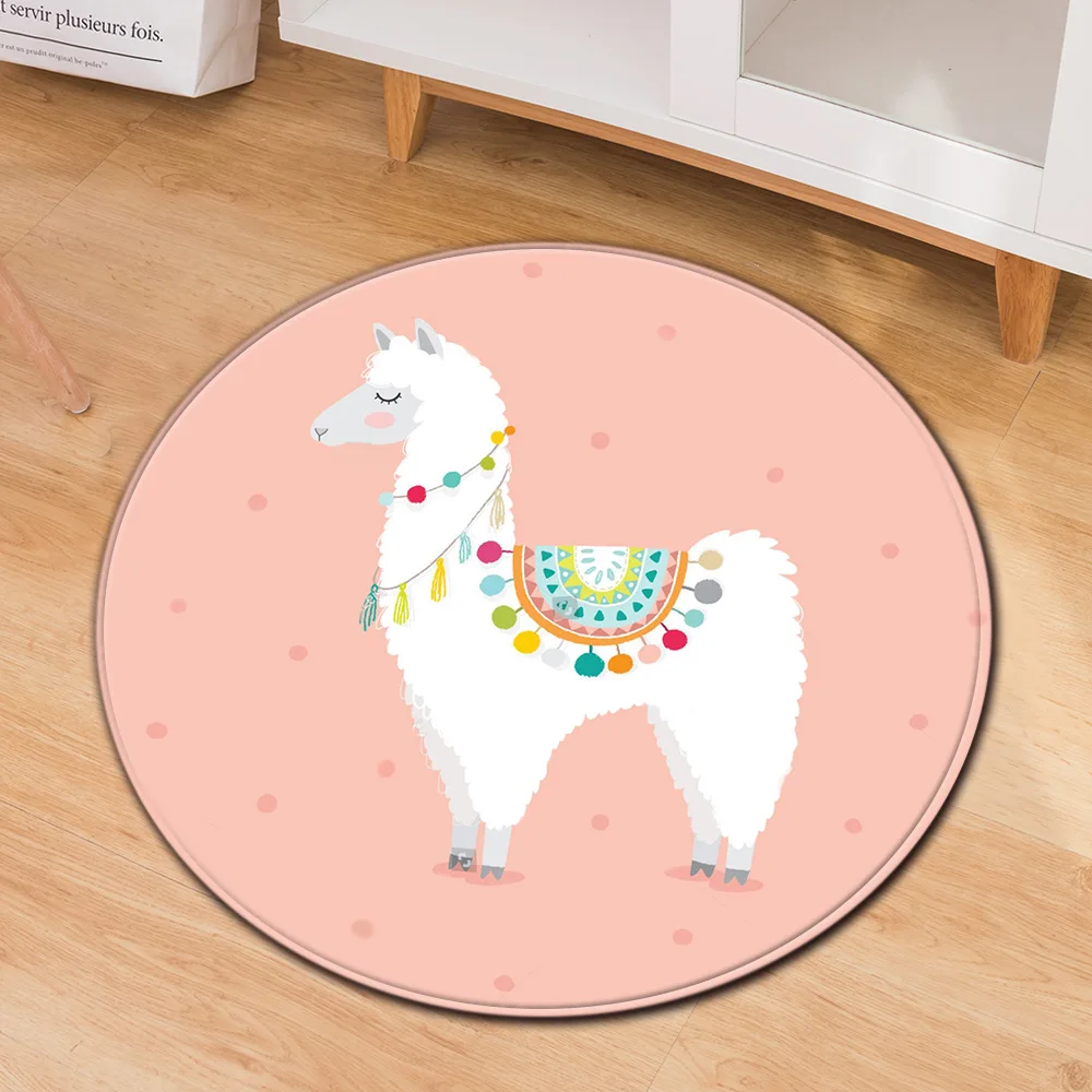 Cartoon Cute Round Carpet Computer Chair Pad Office Chair Floor Mat Door Mat Foot Pad Room Decoration Teenager Dropshipping POD