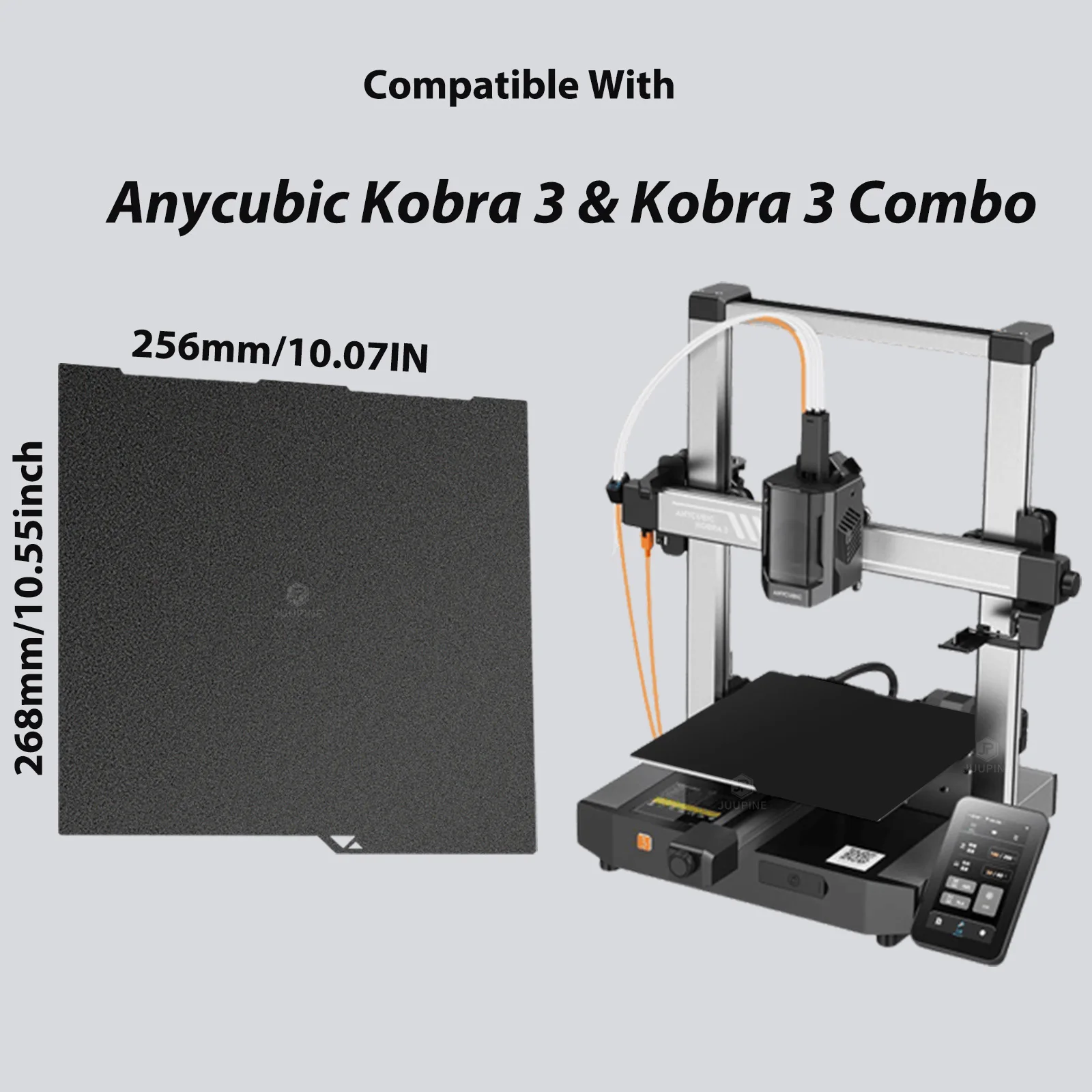 For Anycubic Kobra 3 Parts Build Plate 256x268 Spring Steel Sheet For Anycubic Kobra 3 Combo Plate Smooth Pei Textured Heat Bed