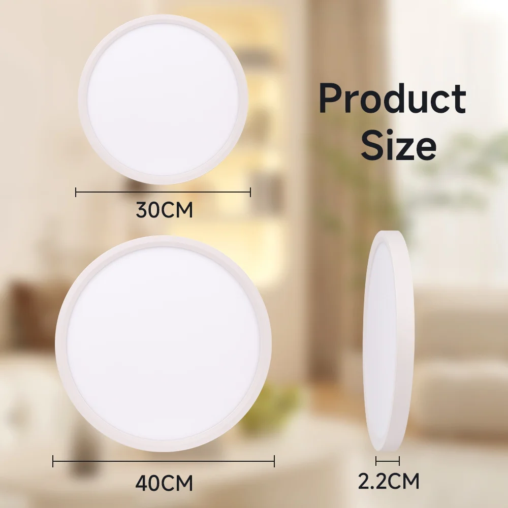 Modern LED Ceiling Light 3 Corlors AC180-265V Indoor Ultra-Thin Ceiling Panel Lamp for Living Room Bedroom Home Lighting Fixture