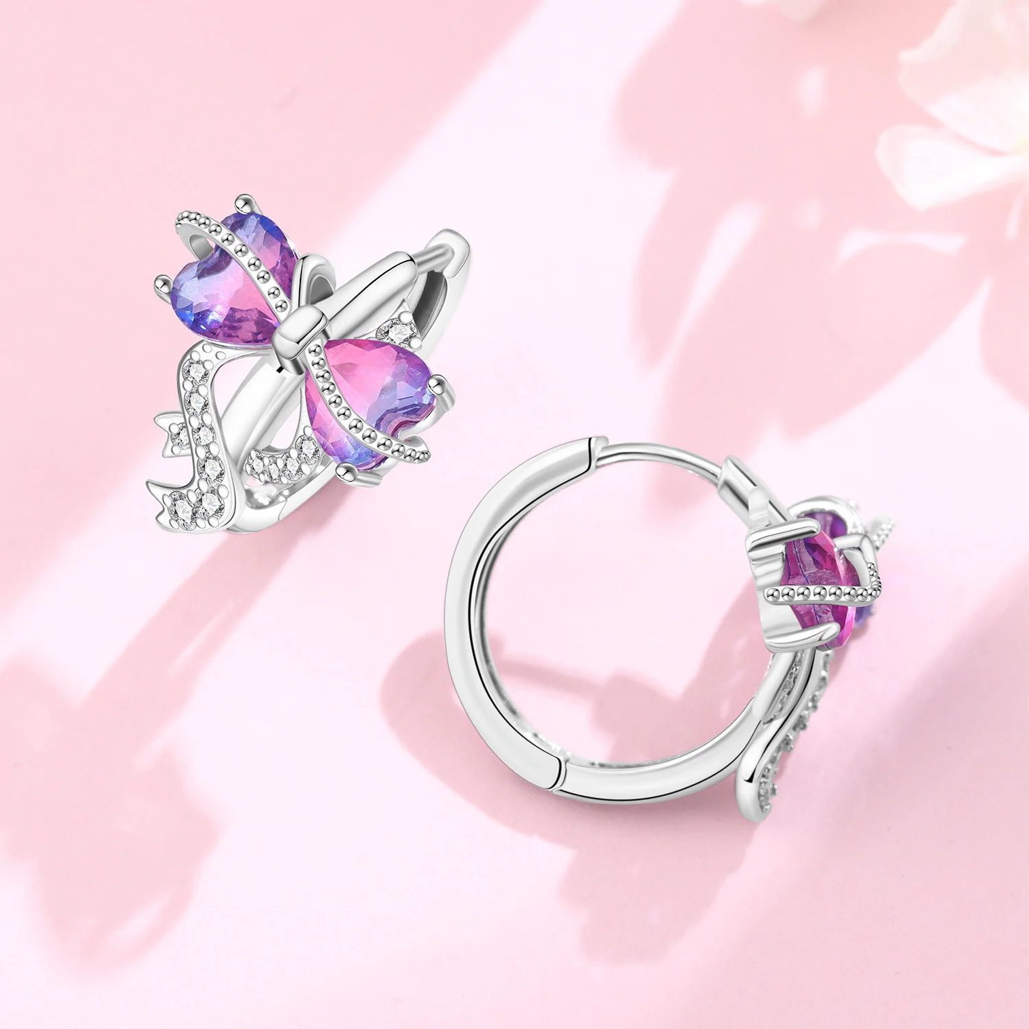 Original-Ohrring aus 925er-Sterlingsilber, wunderschöner, verträumter lila Ohrring für Frauen, Valentinstag, Party, Geburtstag, Geschenk, Trendschmuck – Detail 19