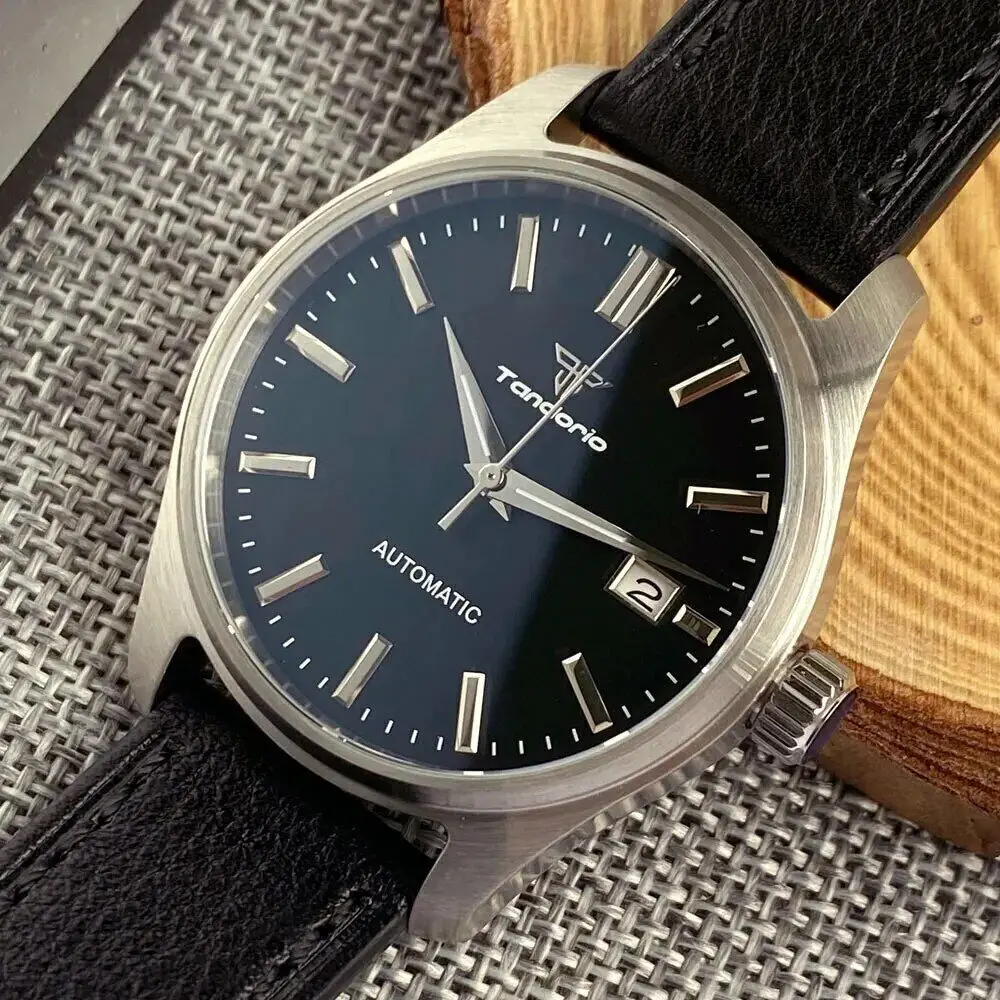 Tandorio Autom 20ATM Diving Men's Watch Pink Dial Date NH35A 39mm Screw-in Crown