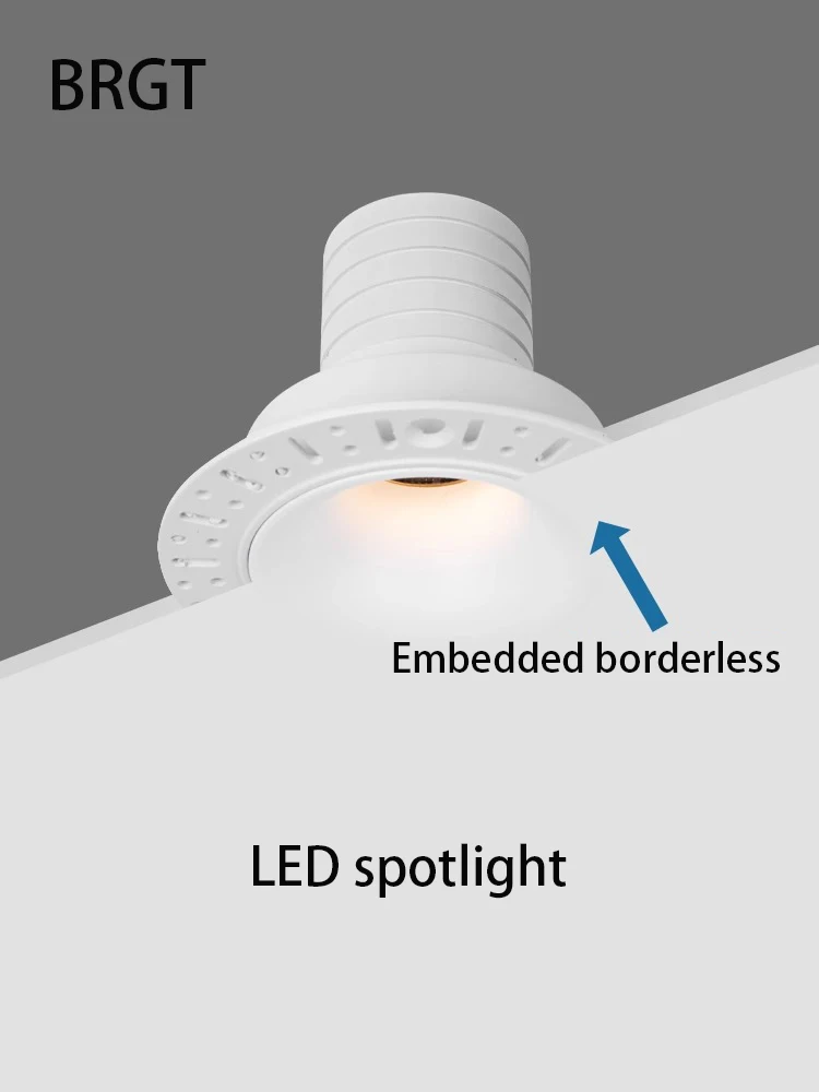 

Led Spotlights Embedded Spot Light Curved Frameless Ceiling Lamp Borderless Anti Glare Eye Protection Mini COB Foco 110V 220V