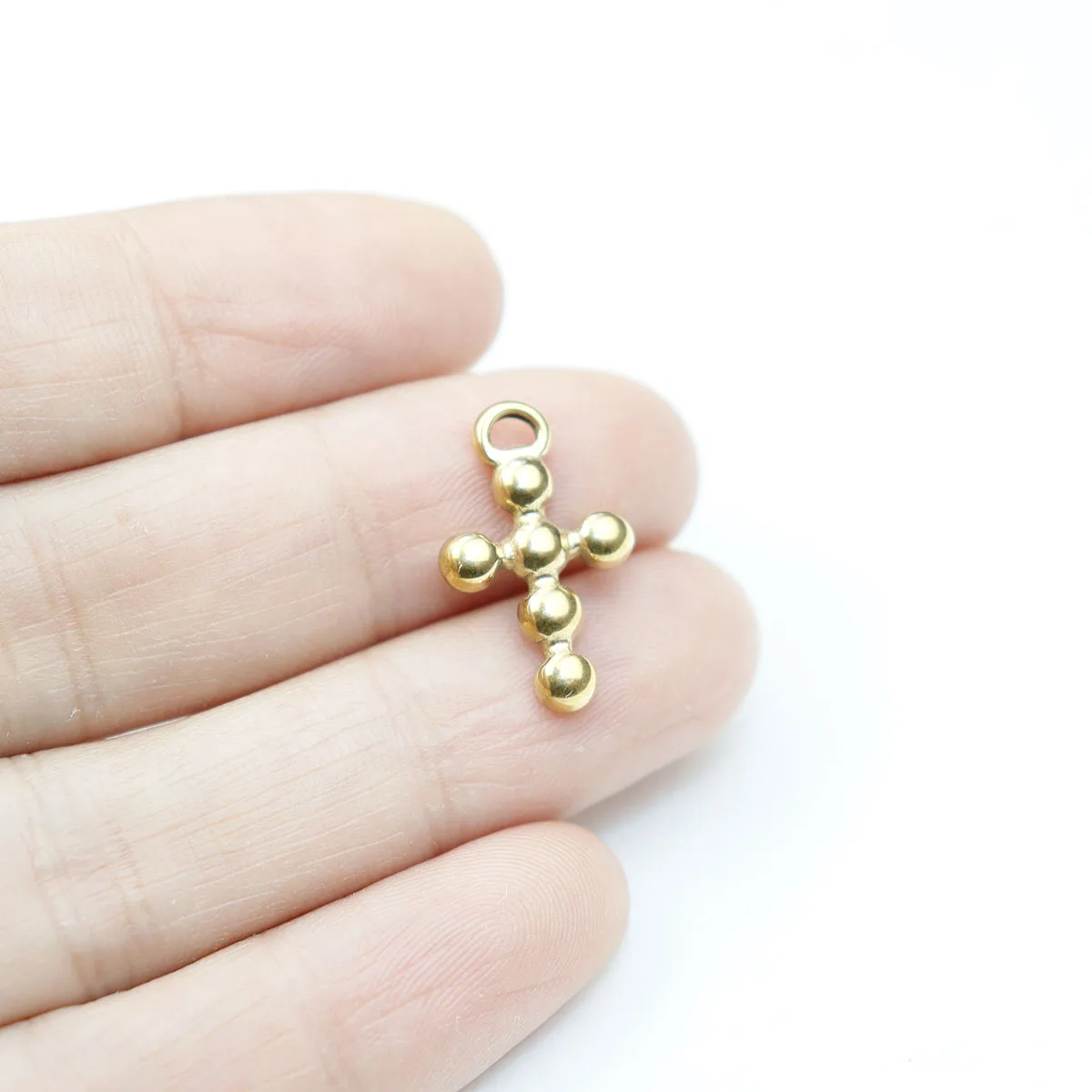 5pcs 12*19mm Cast Stainless Steel Cross Fashion Jewelry Accessory Charms DIY Handcraft PVD Vacuum Plate Waterproof Antiallergic view 5