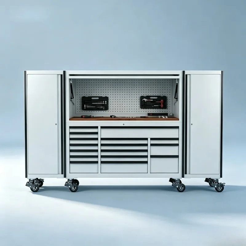 Heavy-Duty Mobile Rolling Tool Pit Cart Workshop Storage System Metal Garage Tool Cabinet Professional Tool Station OEM