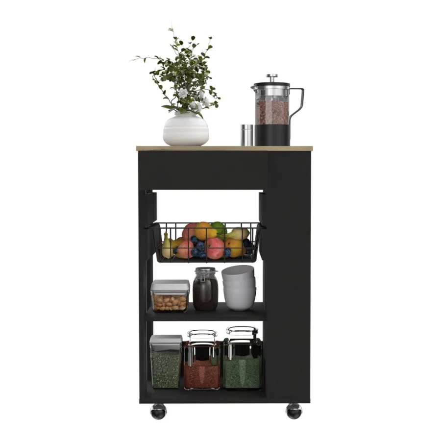 Carrello da cucina Sonex Kitchen Rovere chiaro nero