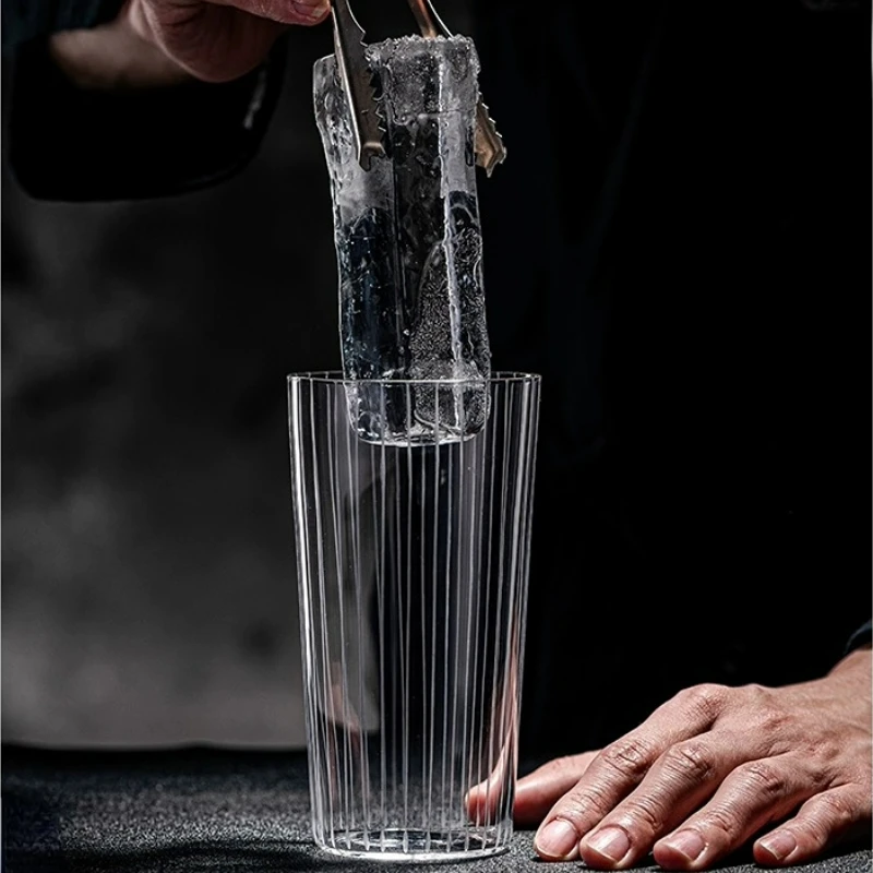 Japanese Style Engraved Cocktail Glasses Cups Transparent Colin Cup Long Drinking Cups Thin Bubble Glass Highball Glass Cup