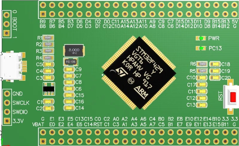 STM32F429VGT6 Core Board Large Capacity New Product F429 Minimum System VGT6 Development Board
