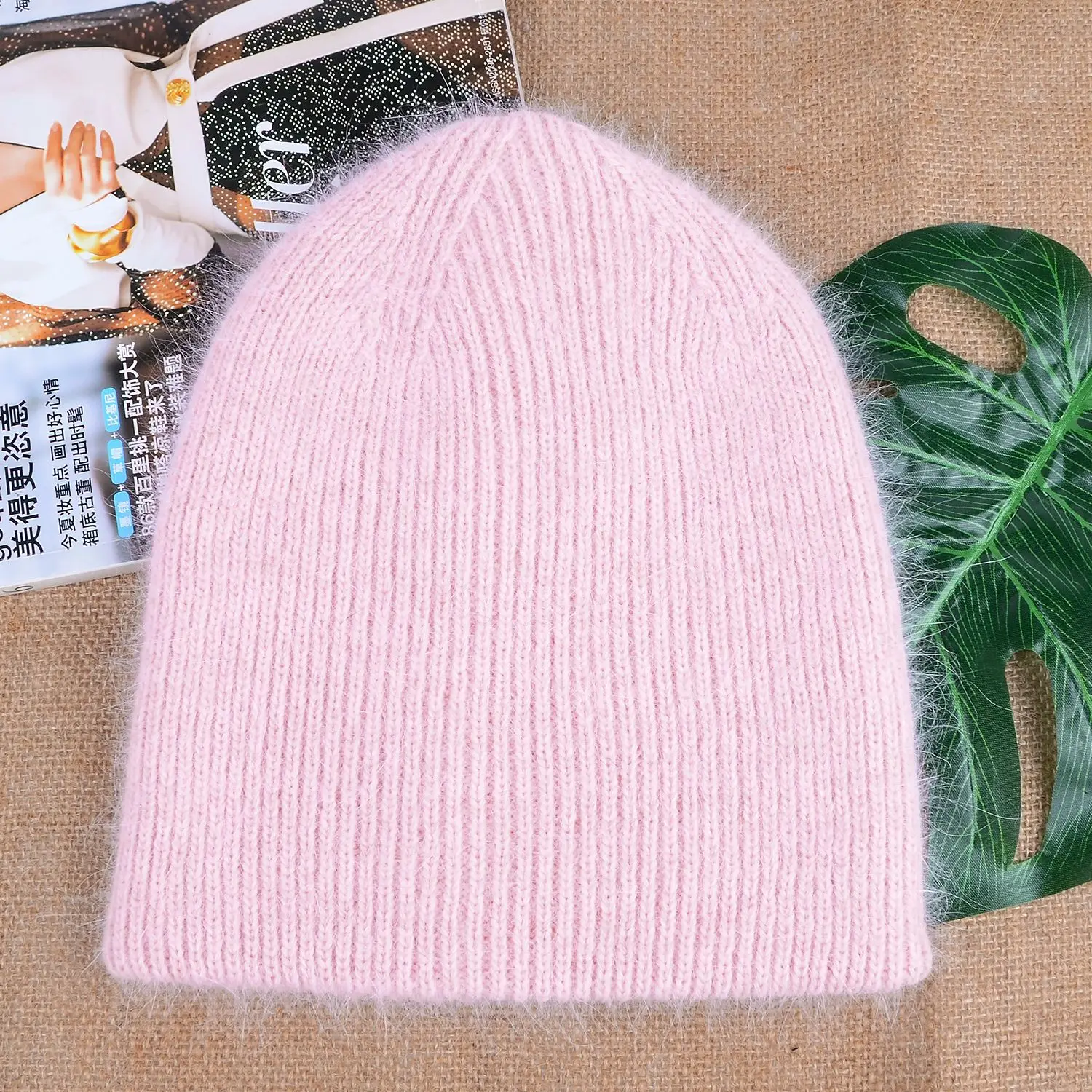 13 Farben neue hochwertige, am besten abgestimmte Damen-warme Skullies-Mütze aus Kaninchenfell, Wintermütze für Damen, weiche Herbstmütze, Geschenk – Detail 14