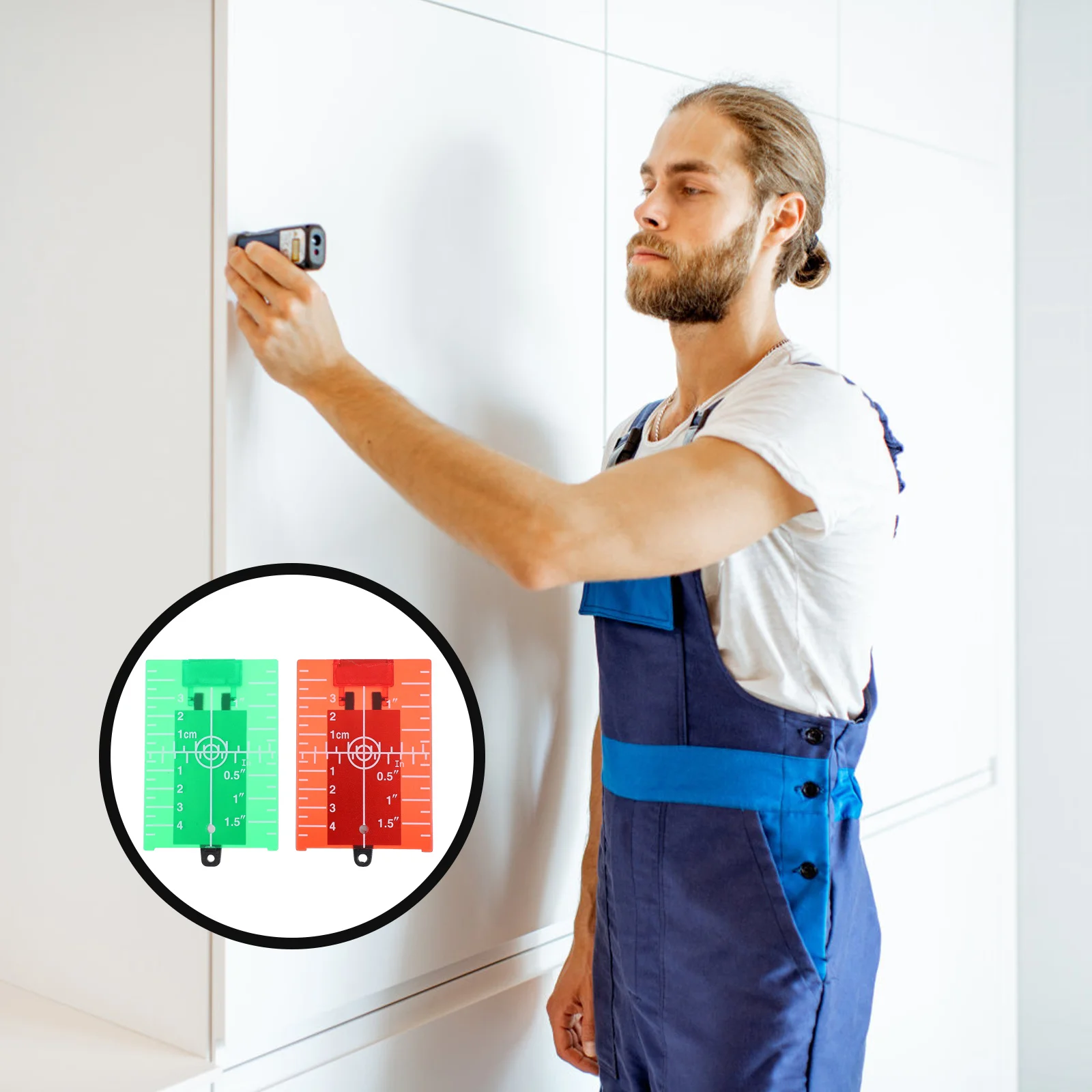 2 Pcs Level Target Levels Magnetic Floor Plate Green Red Board Lines with Stand Spirit