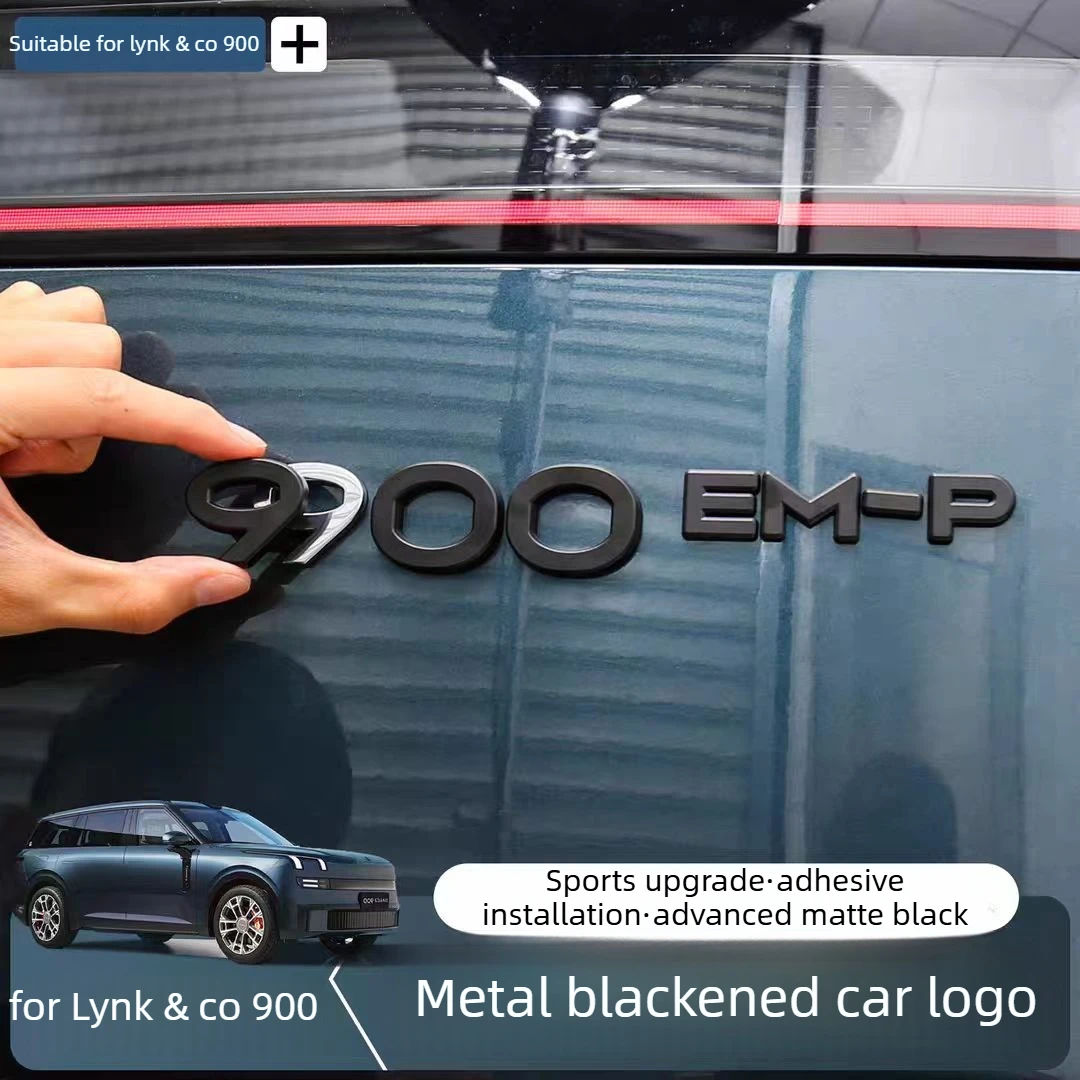 Applicable for Lynk&Co 900 08 07 Z10 Black Knight Metal Blackened Car Logo Rear Logo Text Logo Car Modification Accessories