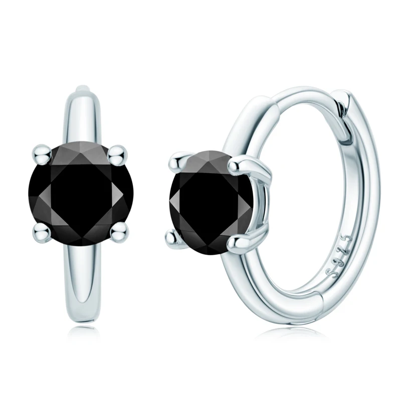 

IOGOU D VVS1 Black Moissanite Hoop Earrings for Women 925 Silver 0.5ct Men's Earrings Jewelry Accessories Trending Products 2023