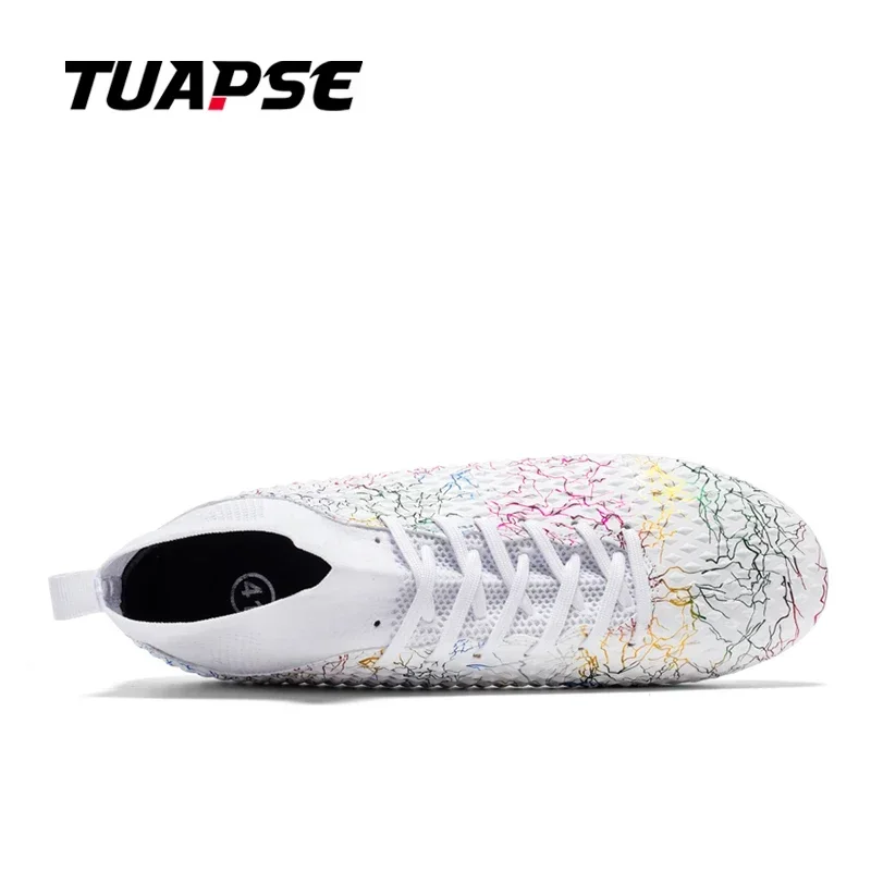 TUAPSE Men Soccer Shoes Long Spikes Professional Football Sports Non-Slip Comfortable Breathable Athletic Shoes Big Size 32-46