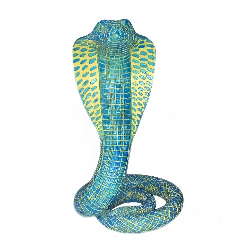 Funny Lifelike 3D Cobra Model Toy Snake Ornament Simulated Cobra Figure Home Decor Scales Animal Simulation Model Halloween