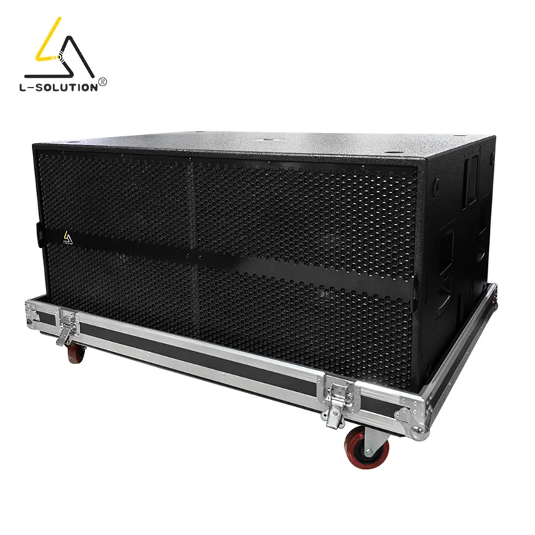 Professional 2600W Outdoor Activity Stage Audio Sound Equipment System Dual 18 Inch Neodymium Magnet Subwoofers With Flight Case