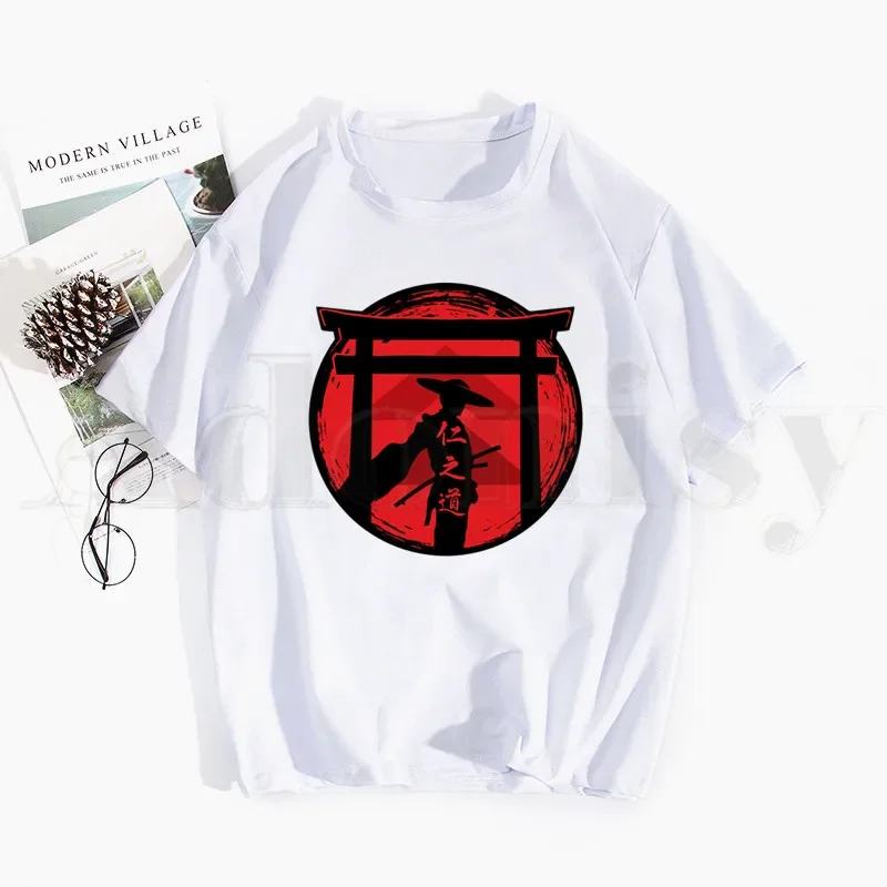 Ghost of Tsushima Japanese Jin Sakai Samurai T Shirts Tops Tees Men Women Short Sleeve Casual T Shirt Streetwear Funny