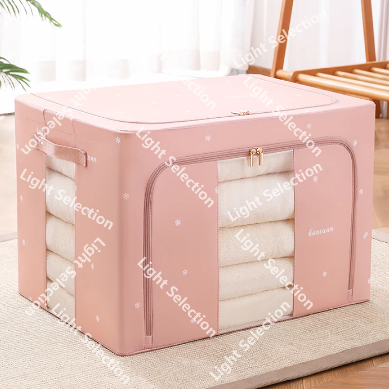 

Satin clothes storage box Household large wardrobe Folding storage Storage Organizing clothing artifact Fabric