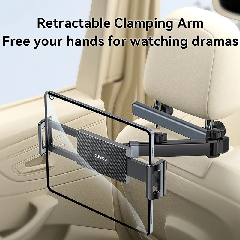 Yesido C294 Mobiler Auto-Rücksitzhalter aus Aluminiumlegierung, Auto-Rückseite, faules Telefon, Tablet-Halter, Tablet-Ständer, iPad-Ständer