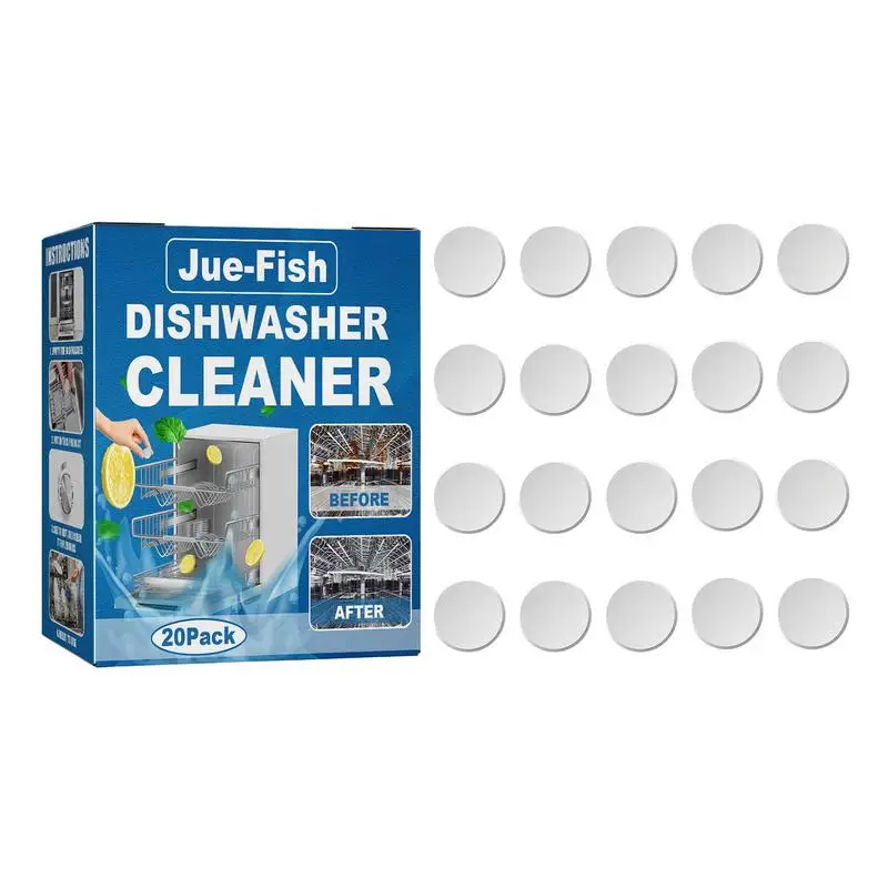 20pcs Descaling Detergent Removes Limescale Build Up and Odor Dishwasher Cleaner Deep Cleaning Highly