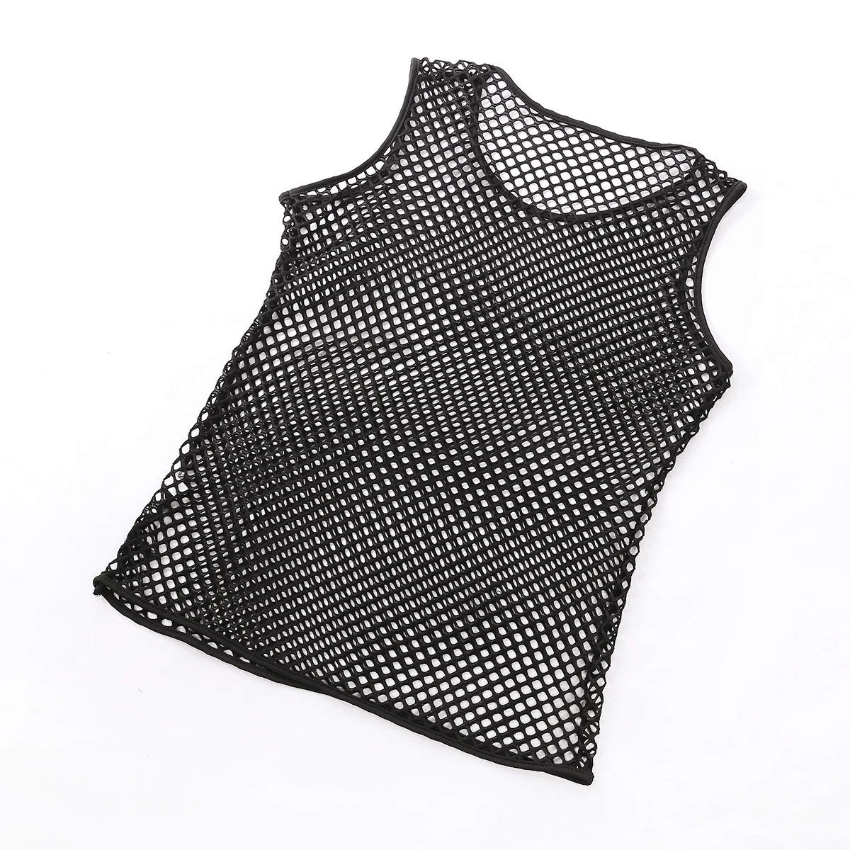 Mens Sleeveless See Through Mesh Tank Top Casual Hollow Out Summer Beach T Shirt