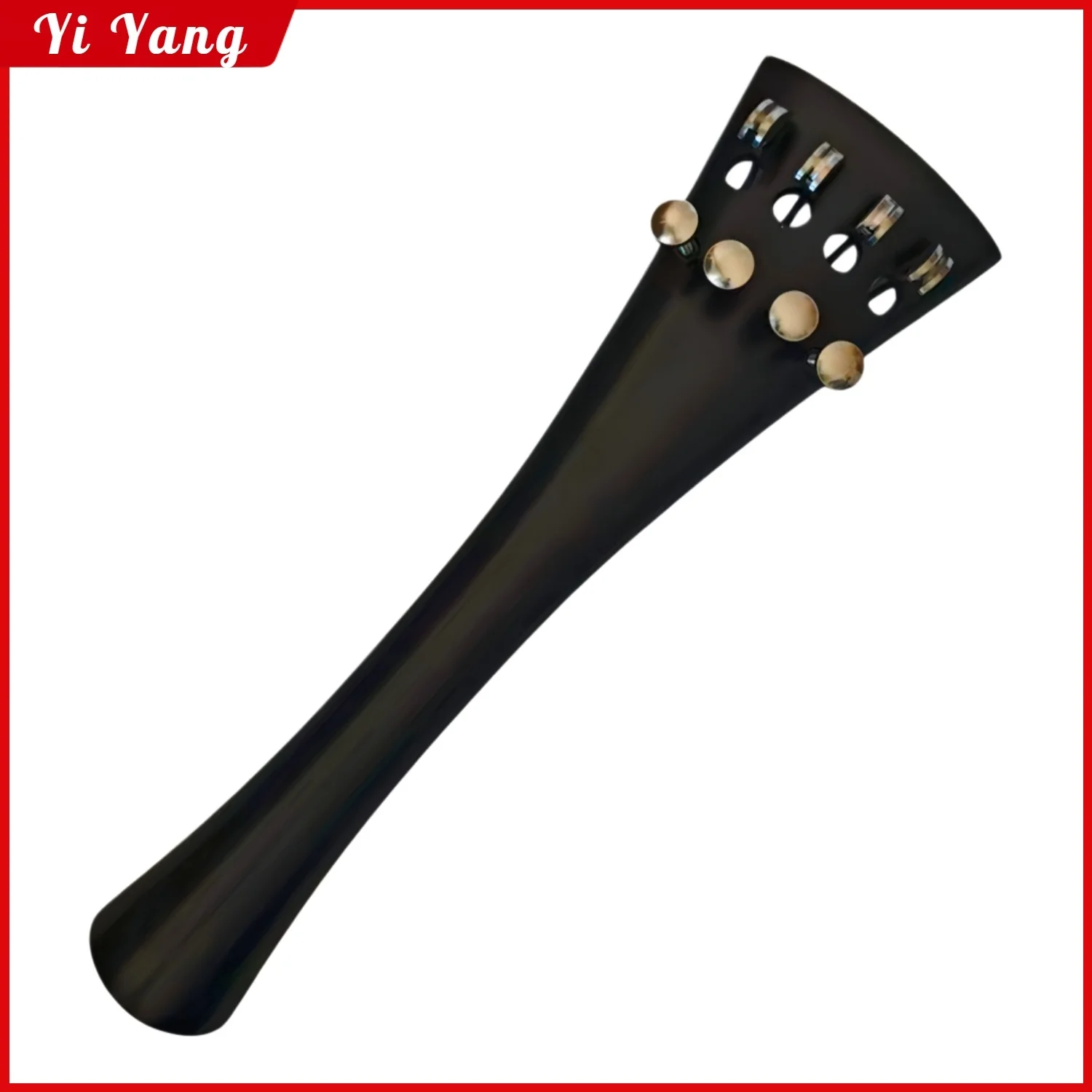 New Ebony Wood 4/4 Cello Tailpiece Silvery Titanium Alloy Fine Tuners Screw with Tail Gut Accessories