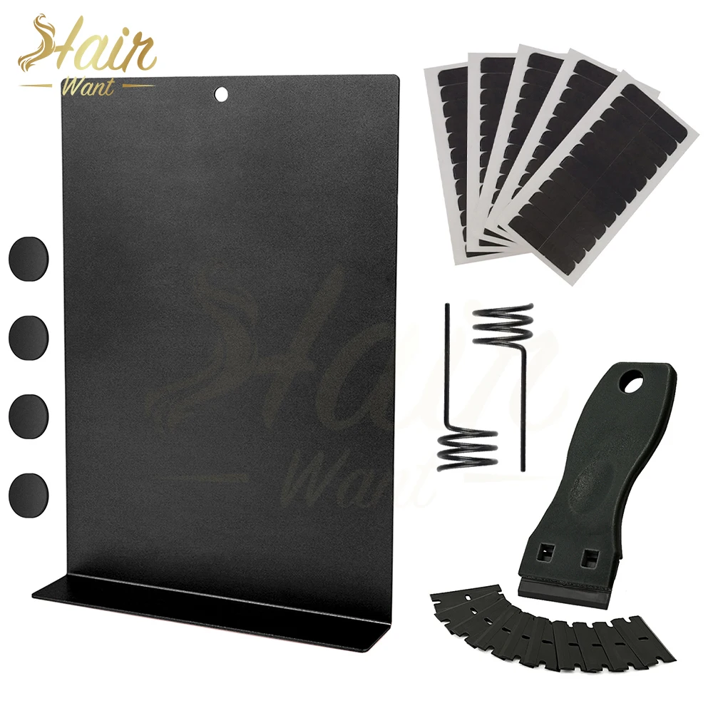 Hair Want Metal Board Razor Scraper Kit Tape Removal Tool Kit Tape in Board Double Sided Adhesive Tape In Extension Tool Kit